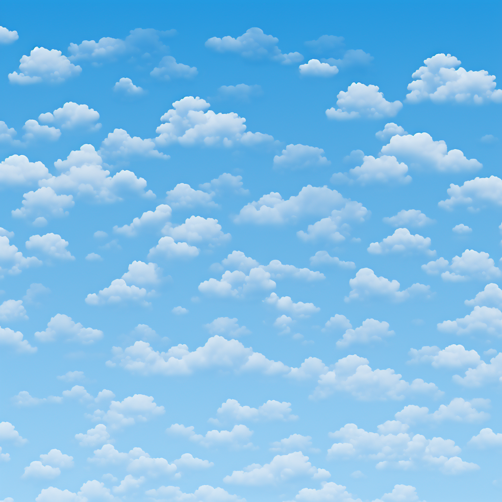 Minimalistic blue sky with sparse clouds