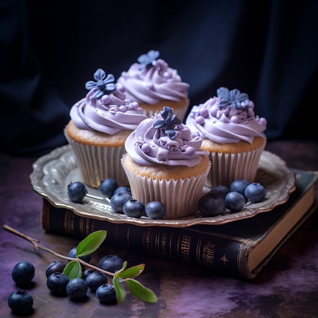 Blueberry Earl Grey Cupcakes Recipe Image