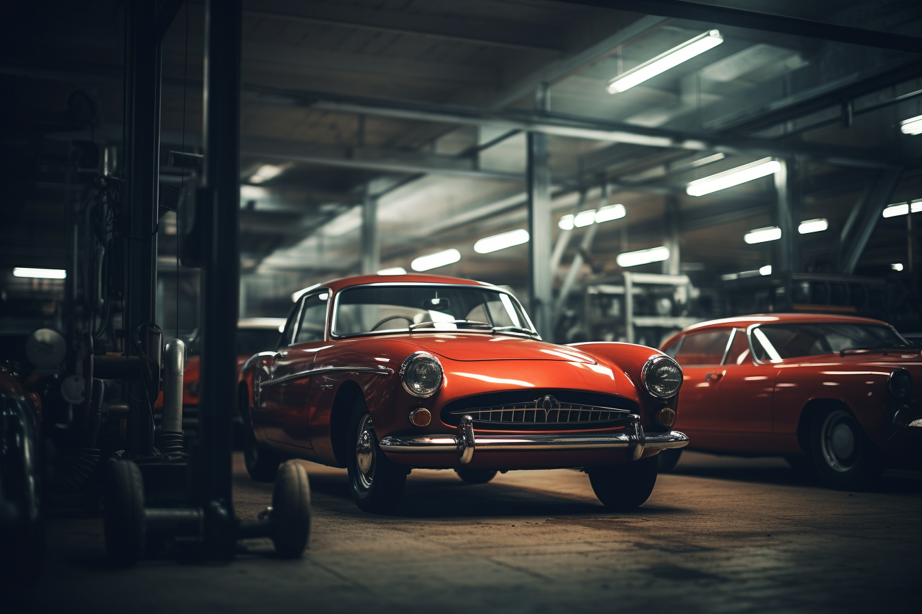 Various cars awaiting repair