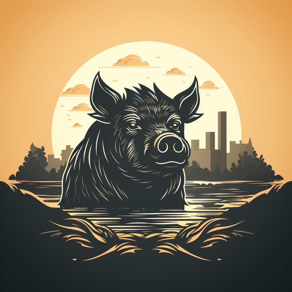 Minimalistic boar spotting city app logo