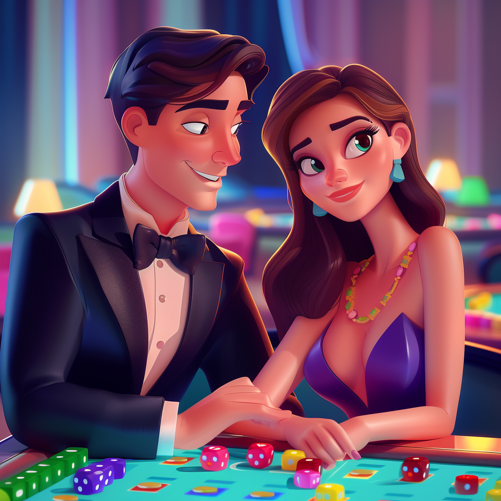 Man and woman playing board game