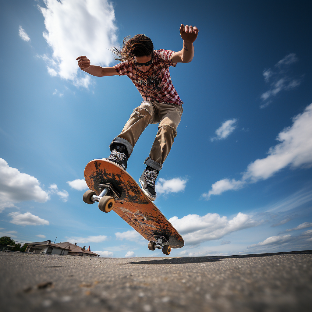 Skater holding skateboard against sky