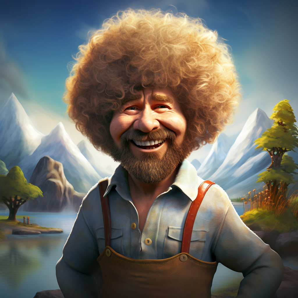 Bob Ross in Playstation 2 Graphics