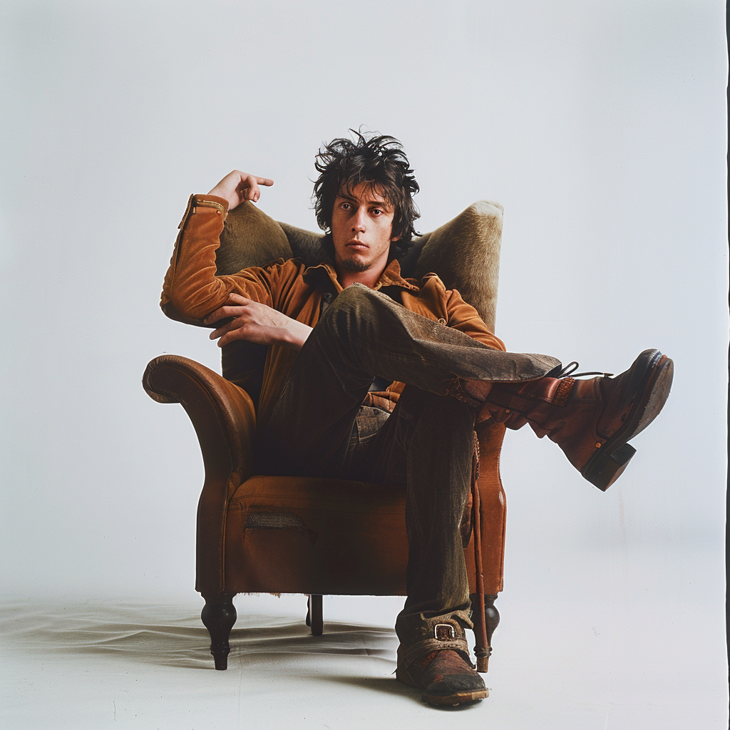 Bob Dylan Sitting Portrait Photo