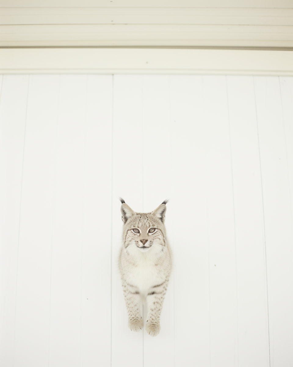 Majestic bobcat taxidermy artwork