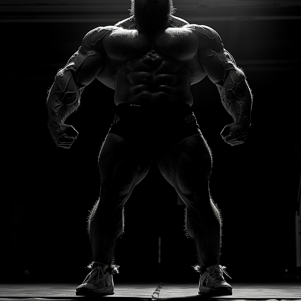 Enormous Muscles Bodybuilder Hands on Hips