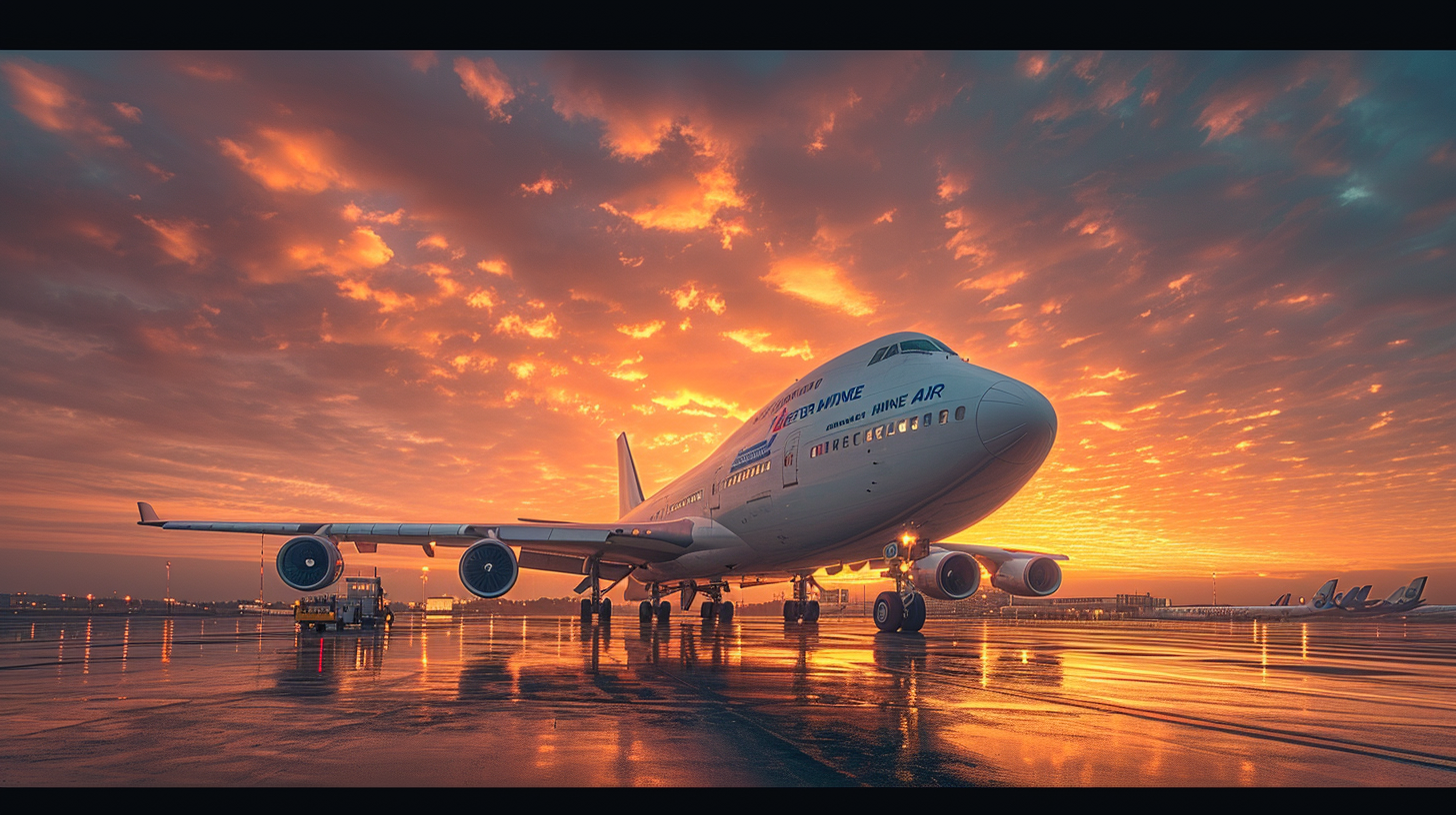 White Boeing 747 Airplane Apron