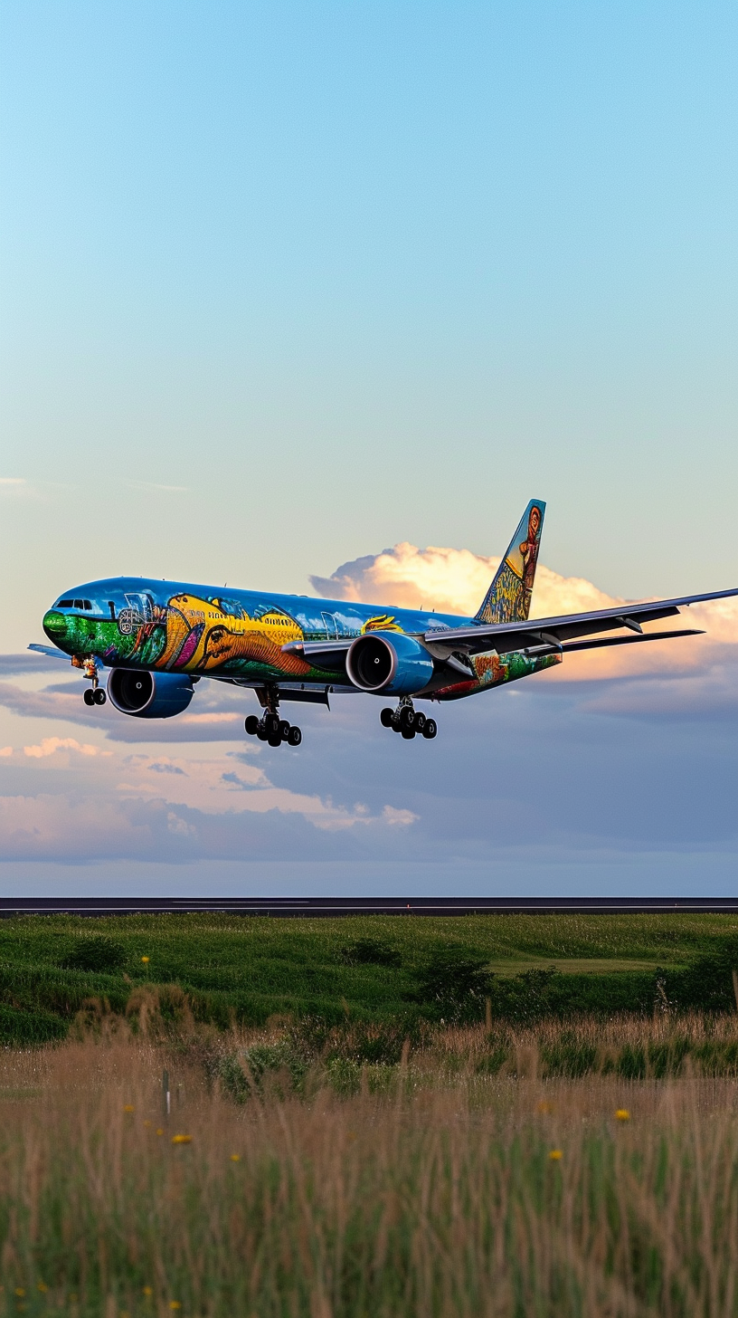 Boeing 777X in Hawaii paint landing