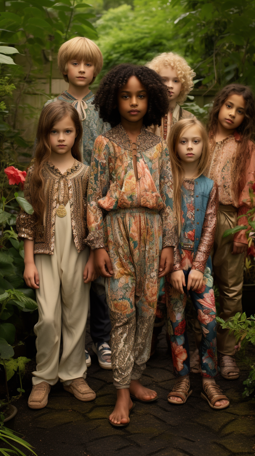 Bohemian Style Diverse Children Fashion