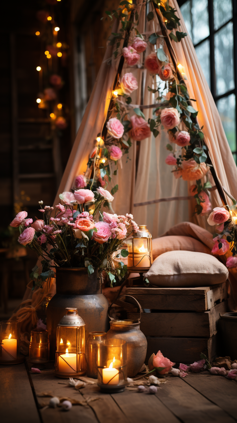 Beautiful romantic boho style background