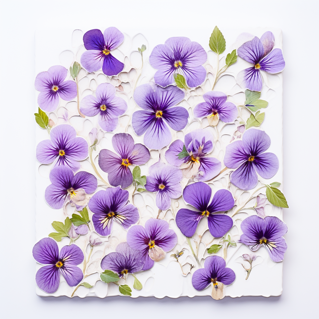 Small Boho Violets on White Background