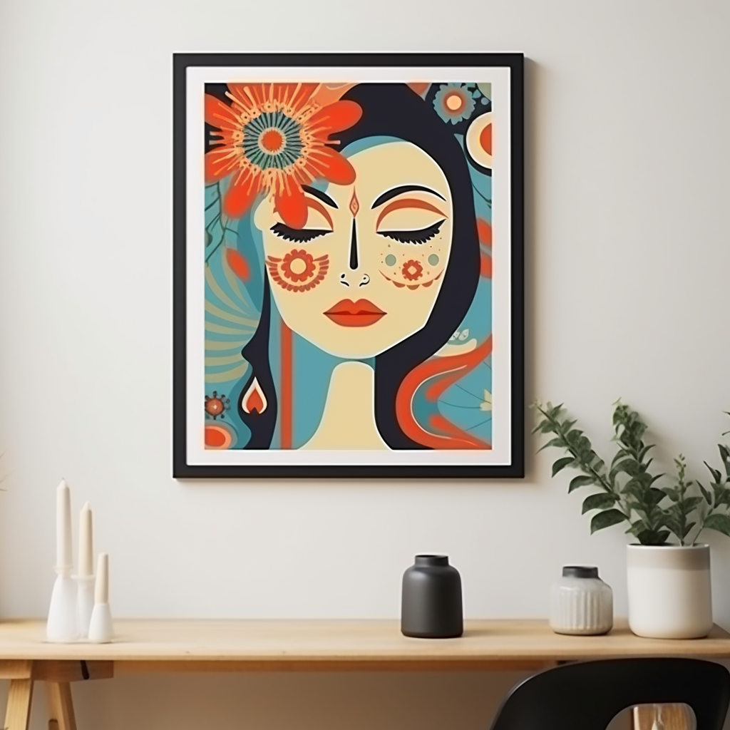 Stylish boho wall art print