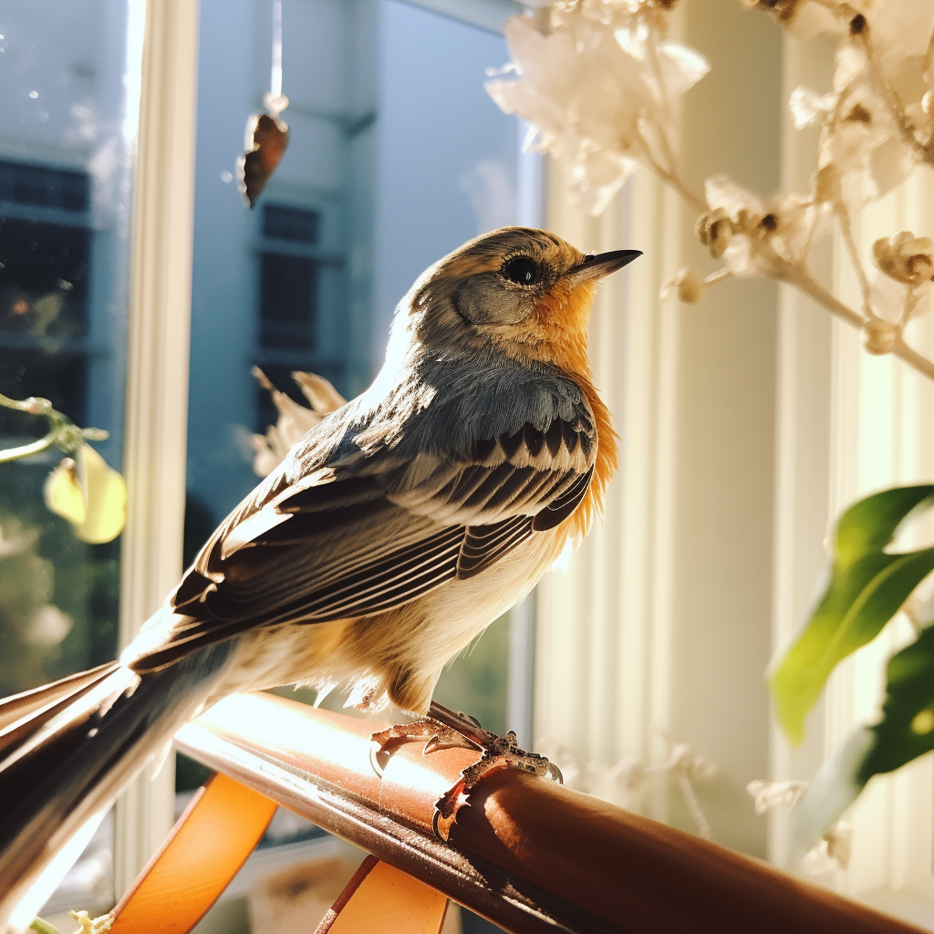 Bird with bold gold and silver colors