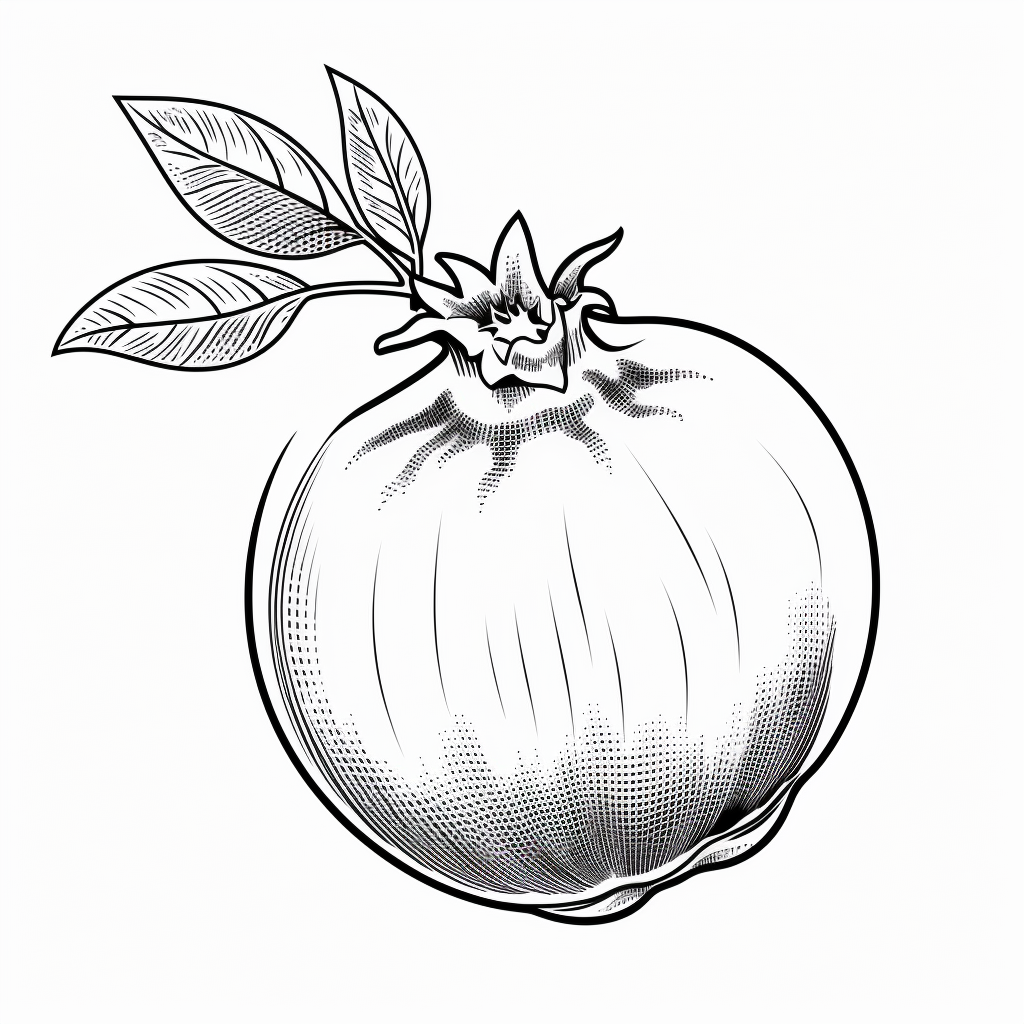 Simple Pomegranate Coloring Page