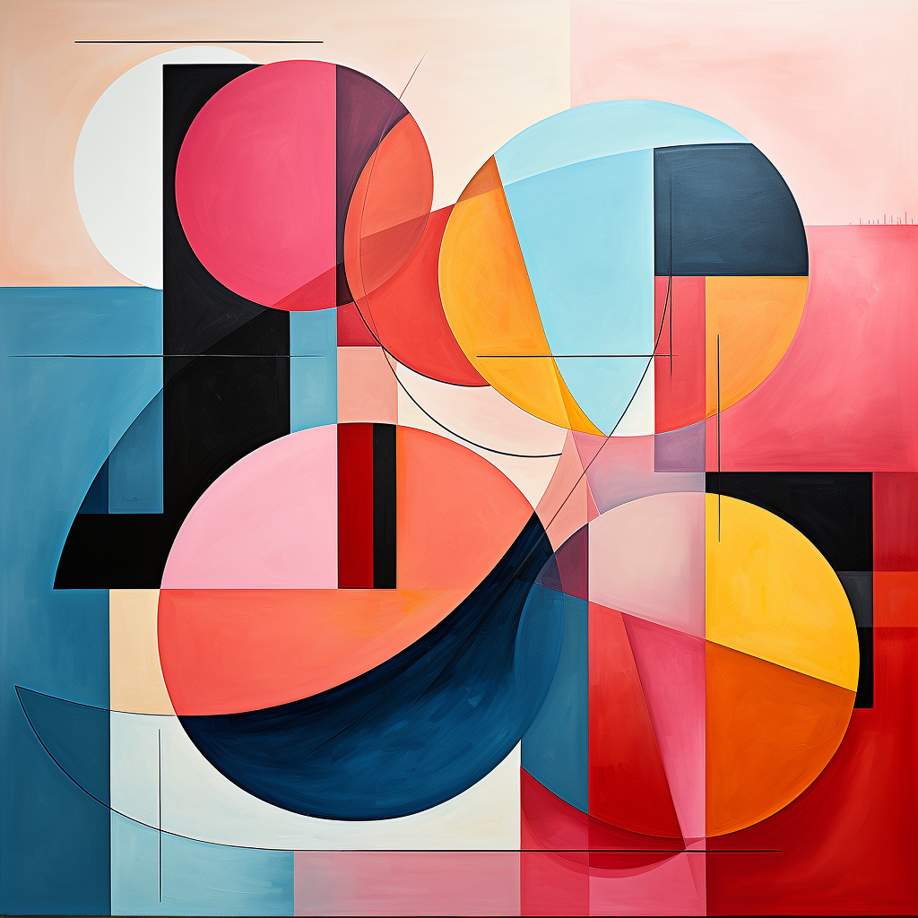 Abstract geometric shapes in bold colors