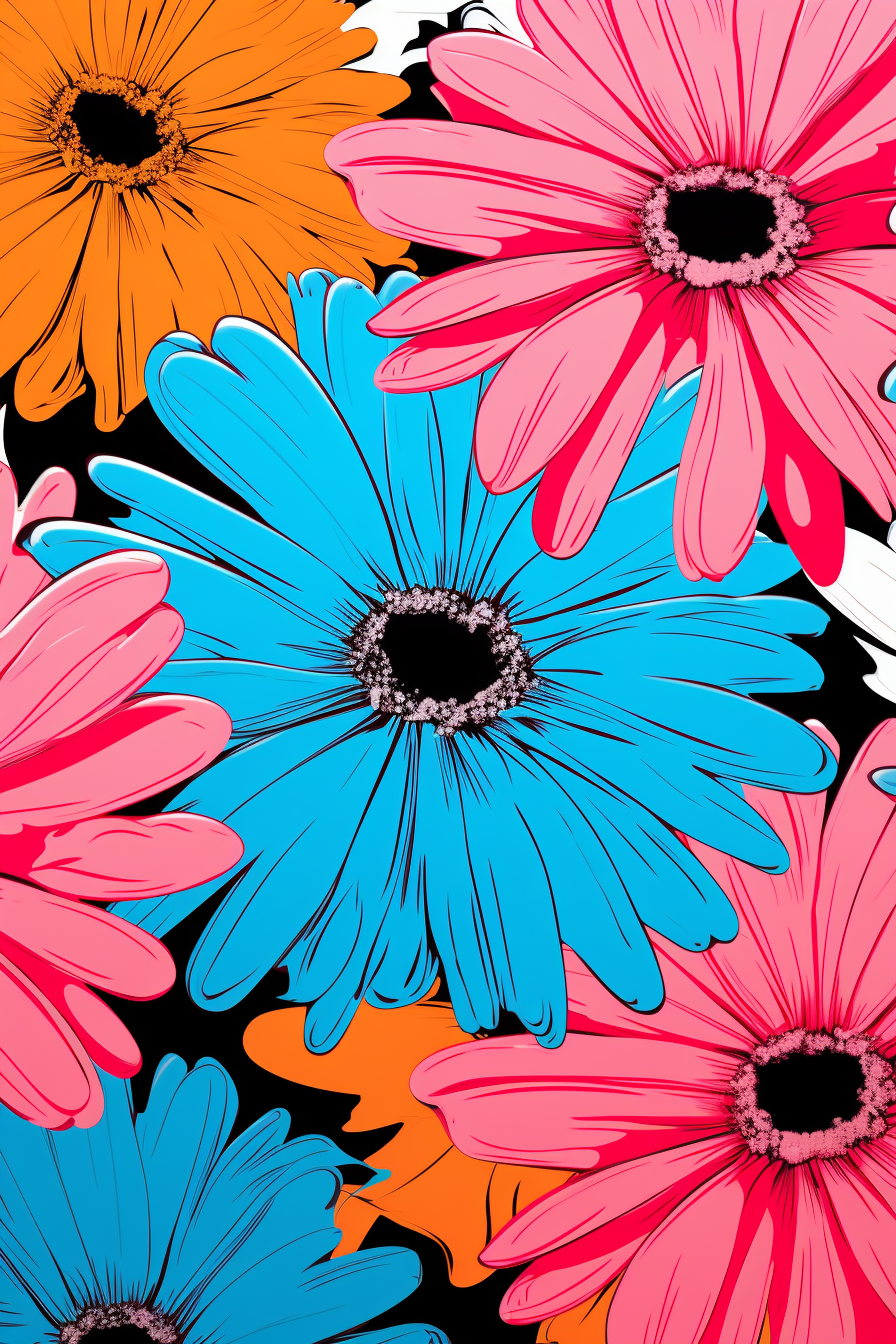 Vibrant Pop Art-inspired botanical print