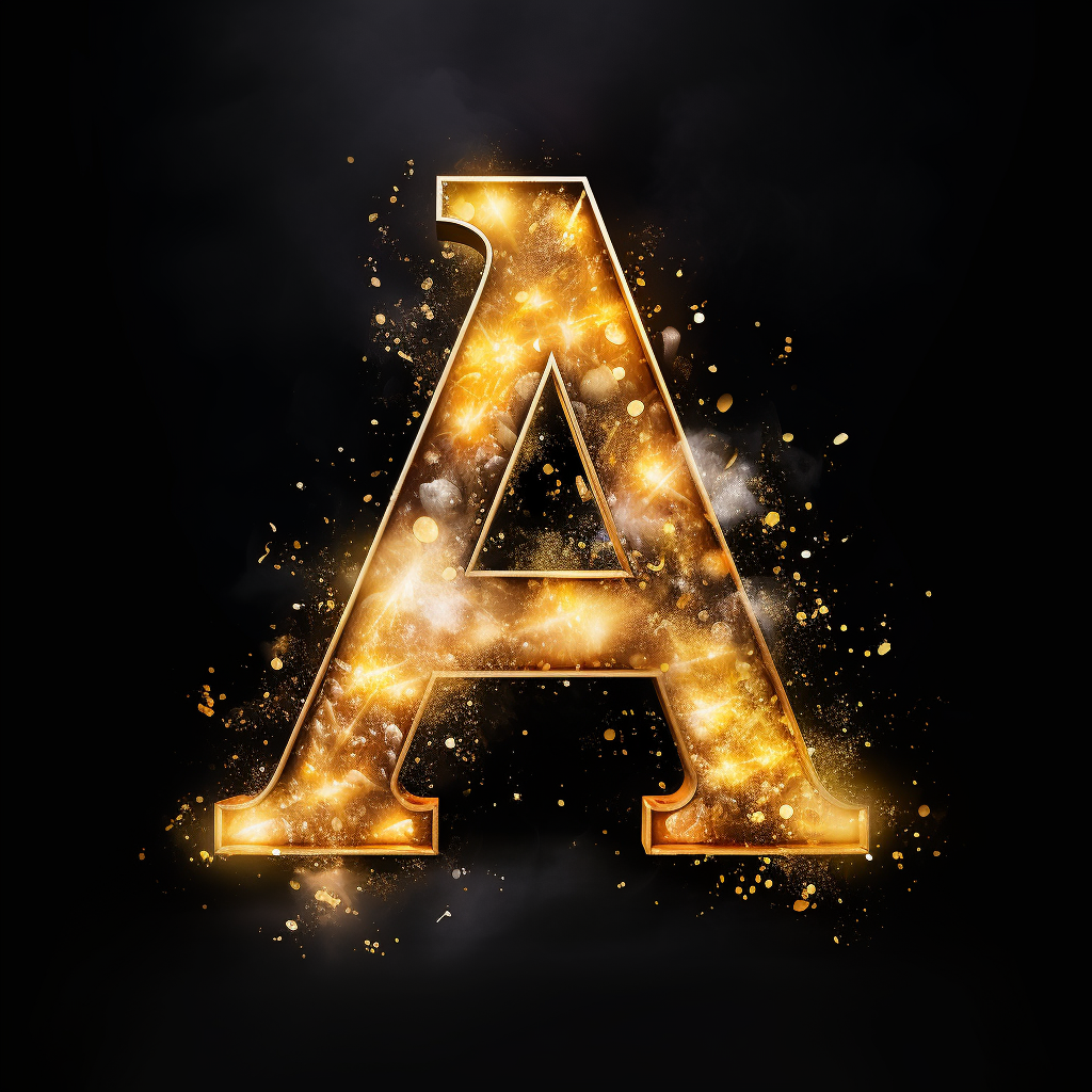 Twinkling Christmas lights around a bold letter A