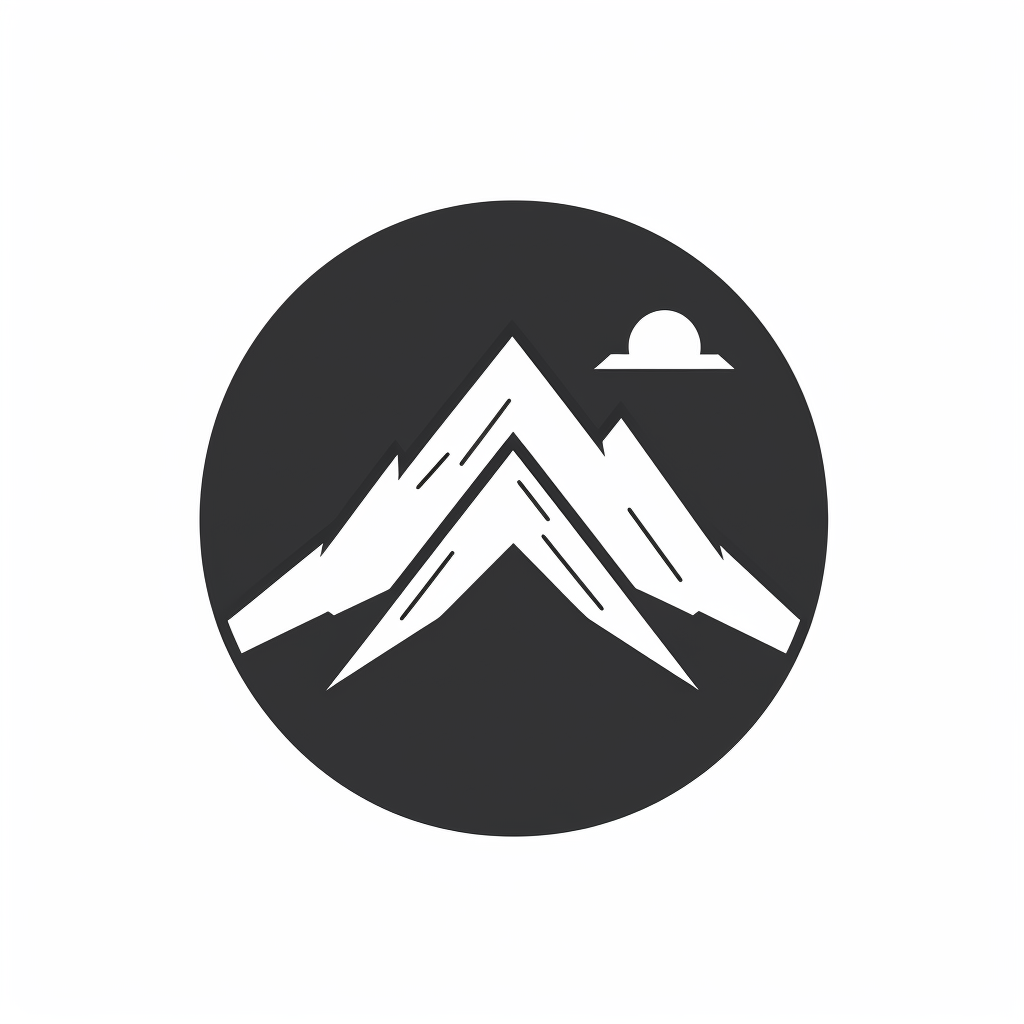 Black and White Bold Mountain Logo