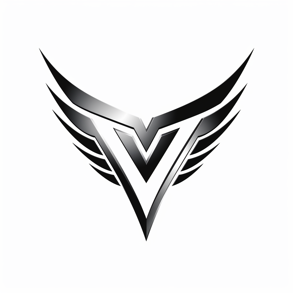 Bold V logo in black and white