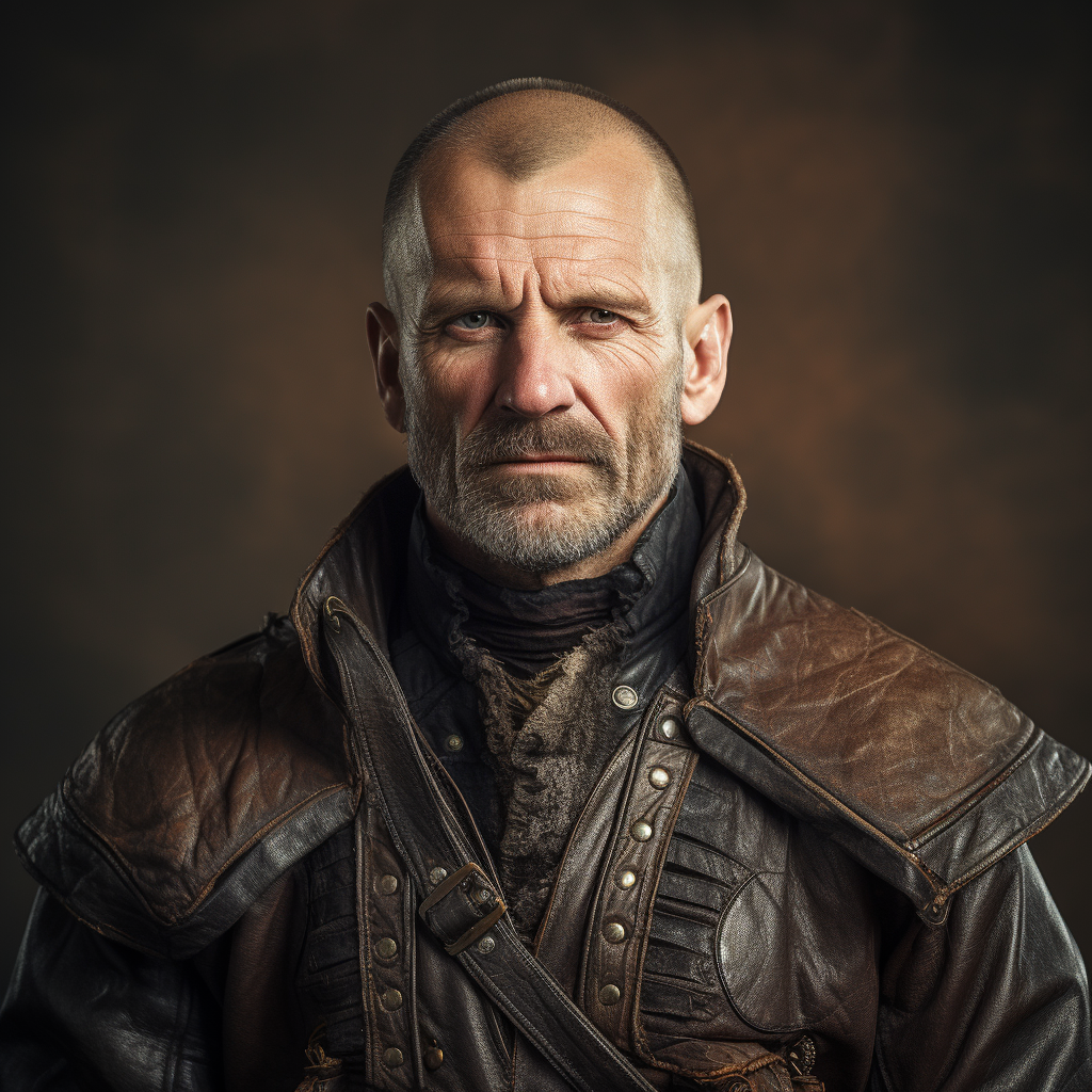 Mid-aged man in bold leather jacket