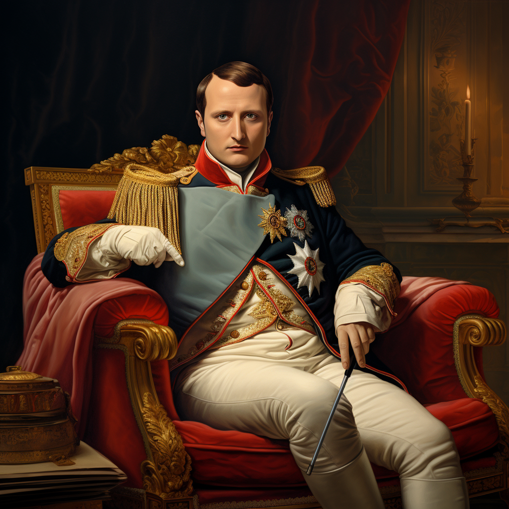 Napoleon Bonaparte watching OLED smart TV