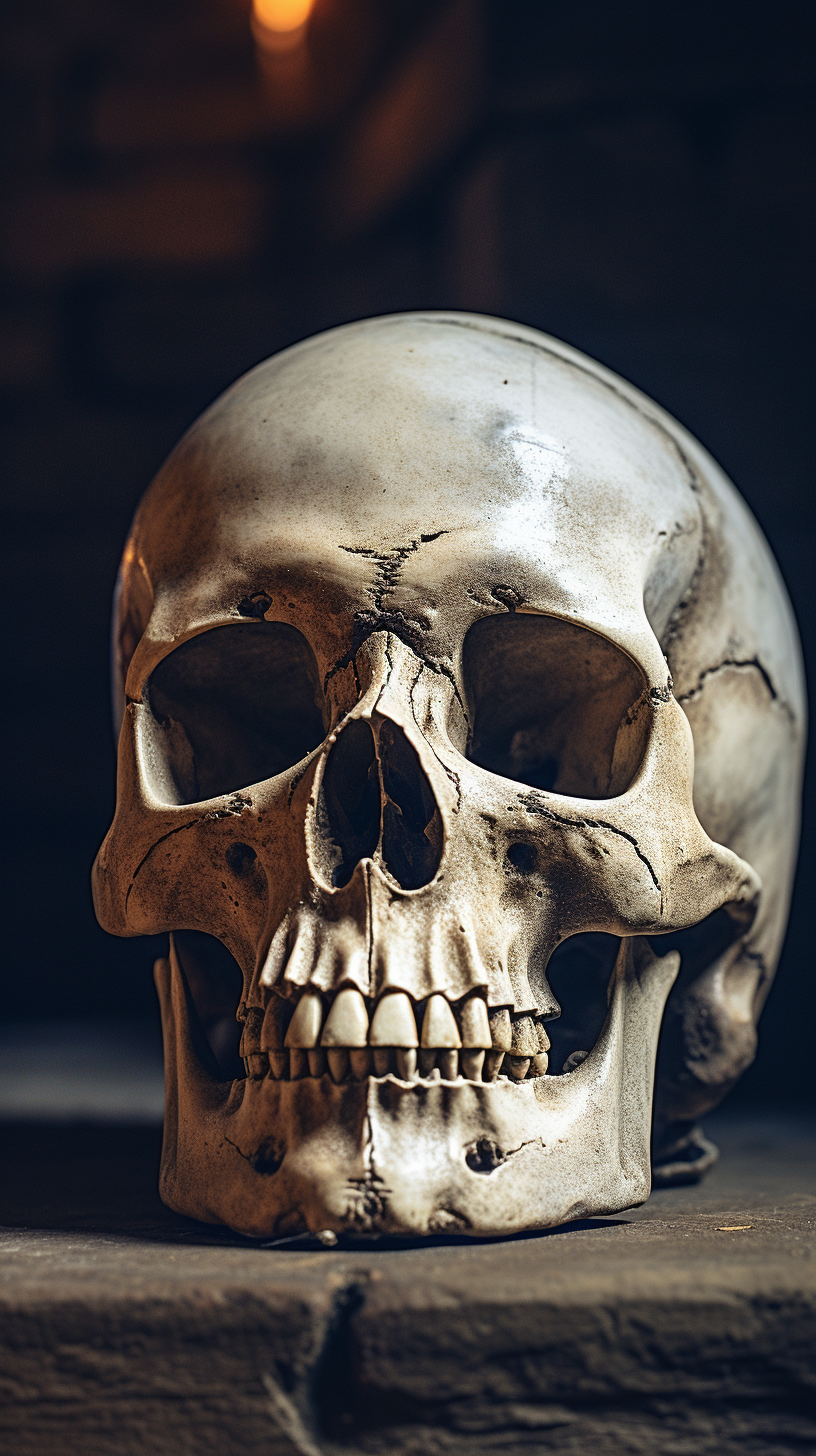 Cinematic Light Human Skull