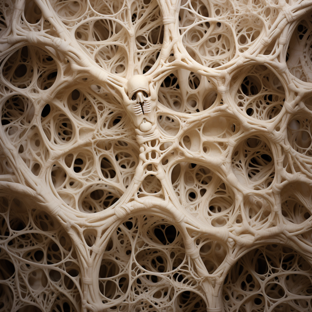 Intricate spiderweb made of bone material