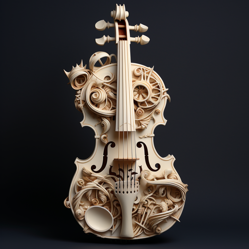 Unique bone violin creation masterpiece