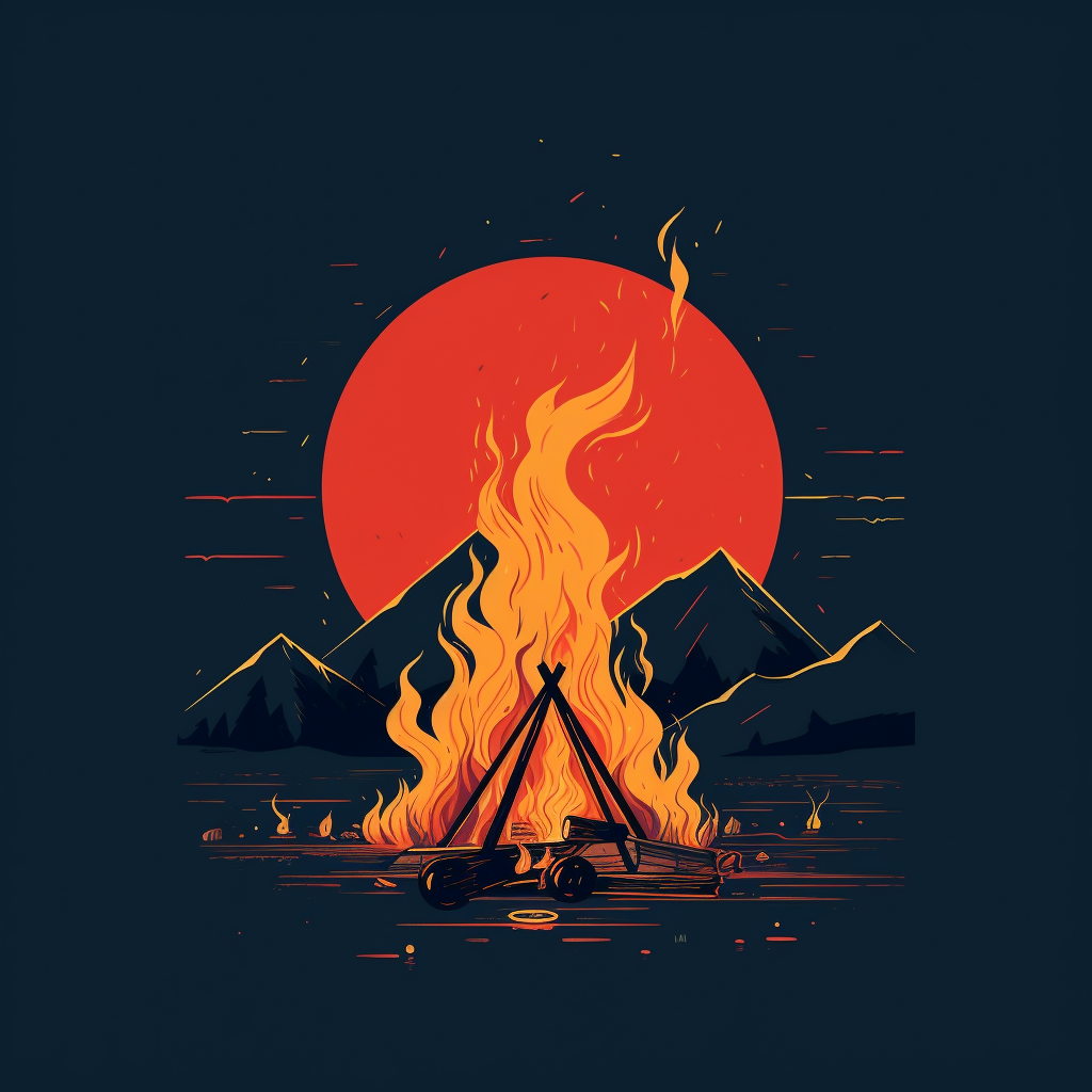 Minimalist bonfire illustration