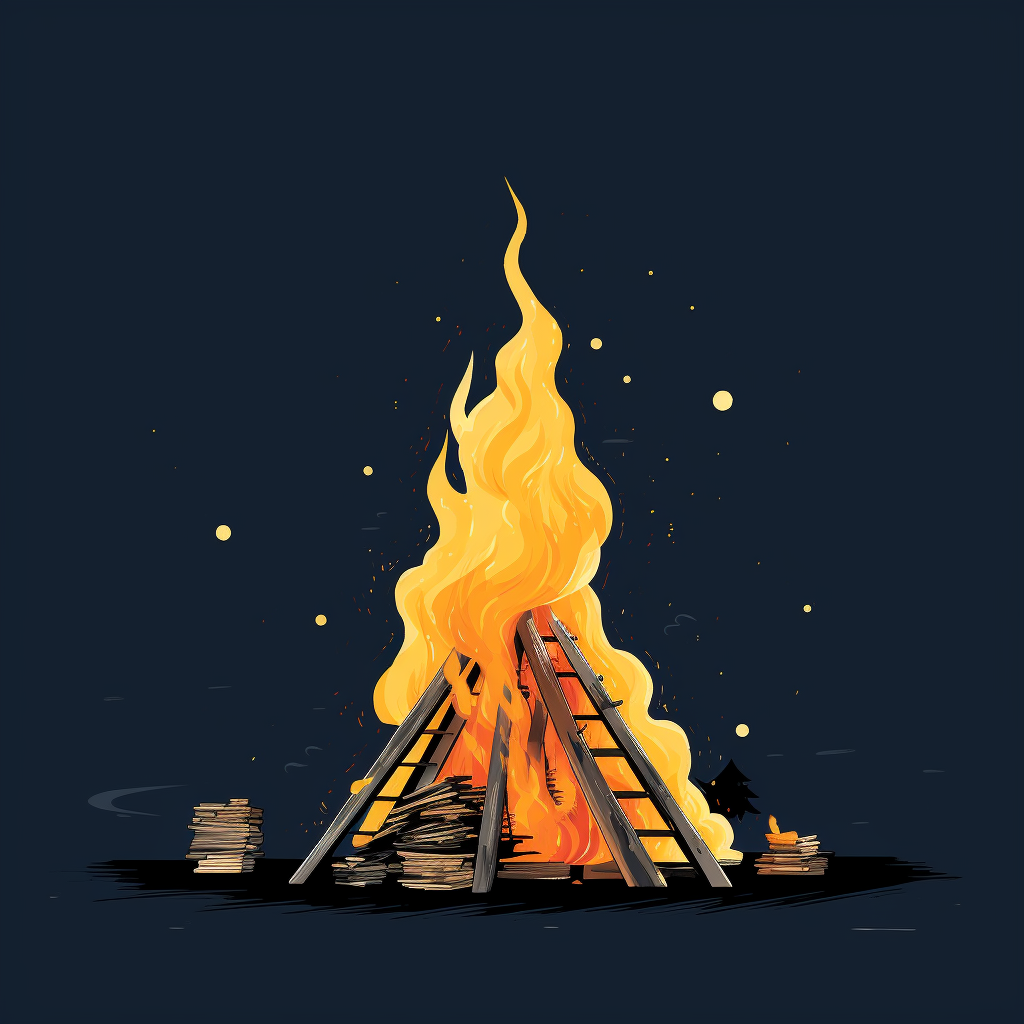 Minimalist Bonfire Illustration