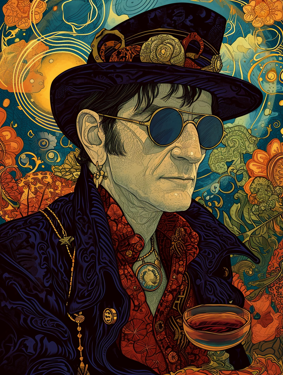 Bono in Psychedelic Retro Poster