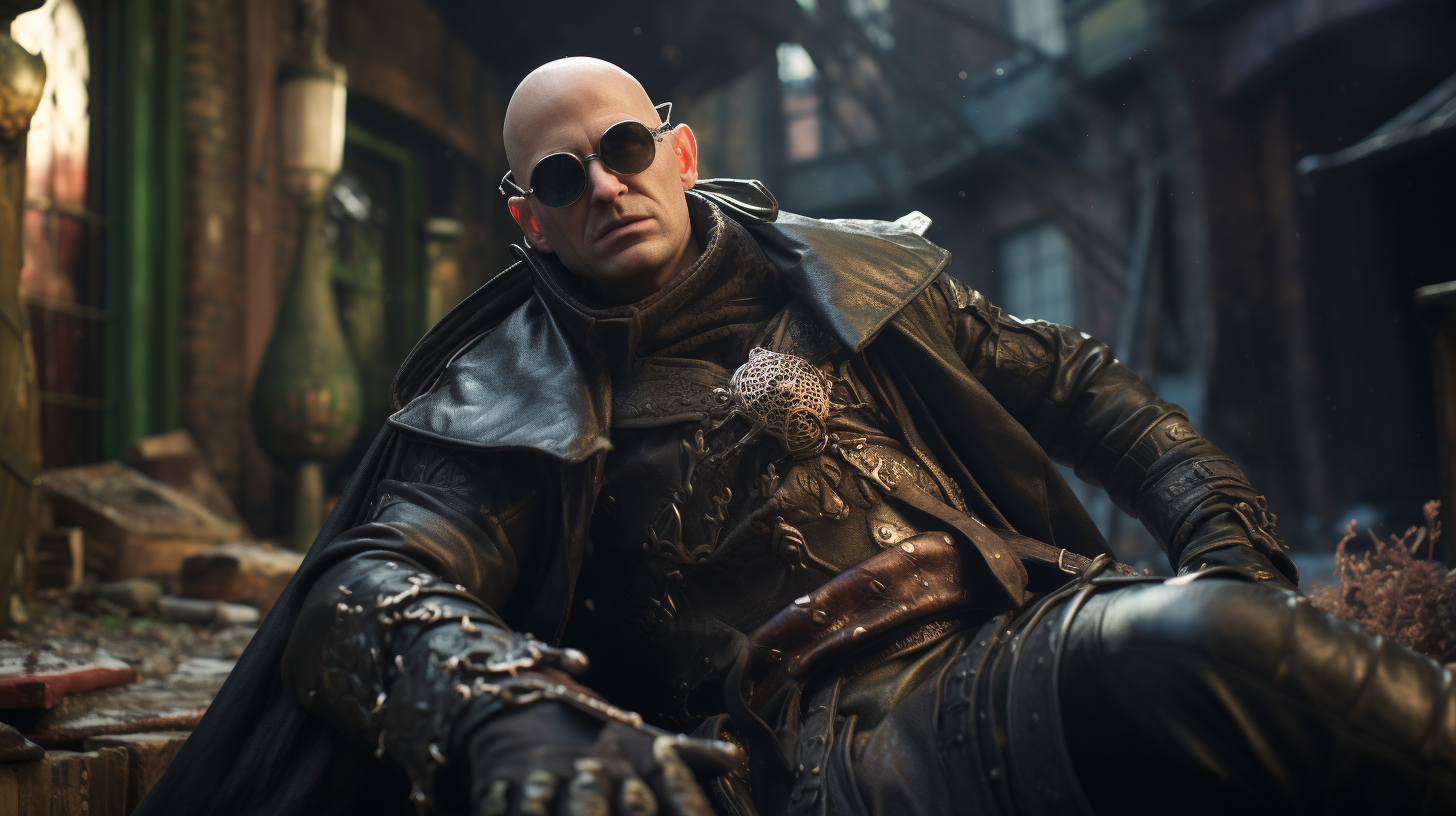 Bono as a Bald Elf with Steampunk Goggles