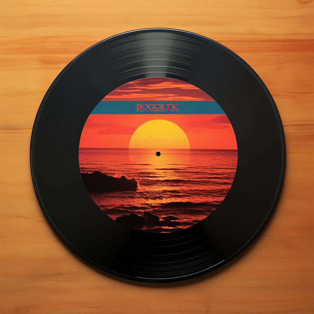 Photorealistic 1980s record sleeve design