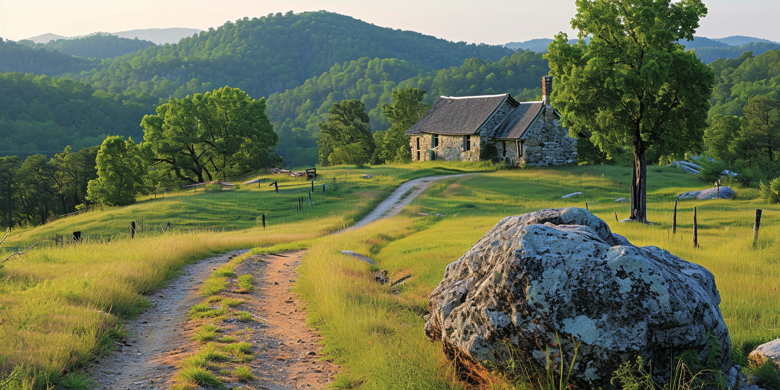 Large Boulder on Narrow Dirt Road