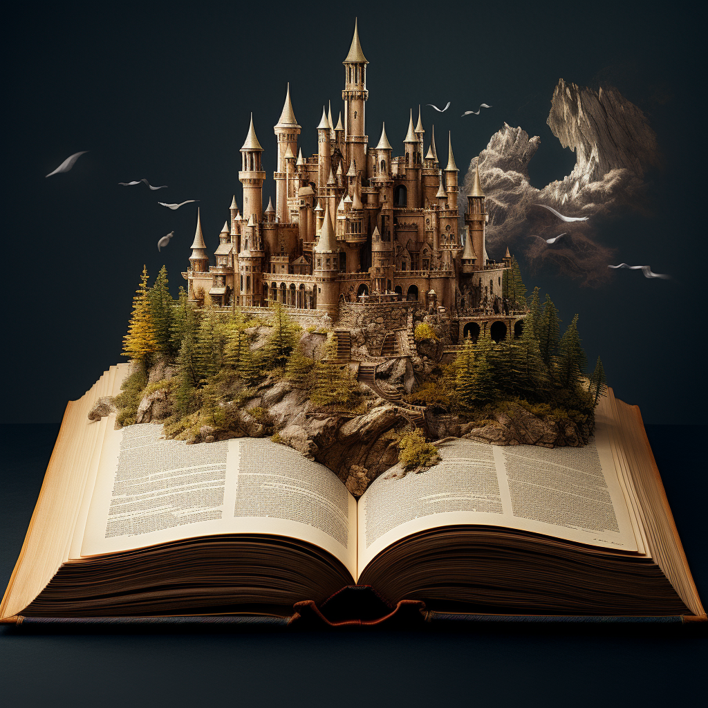 A majestic castle in an open book