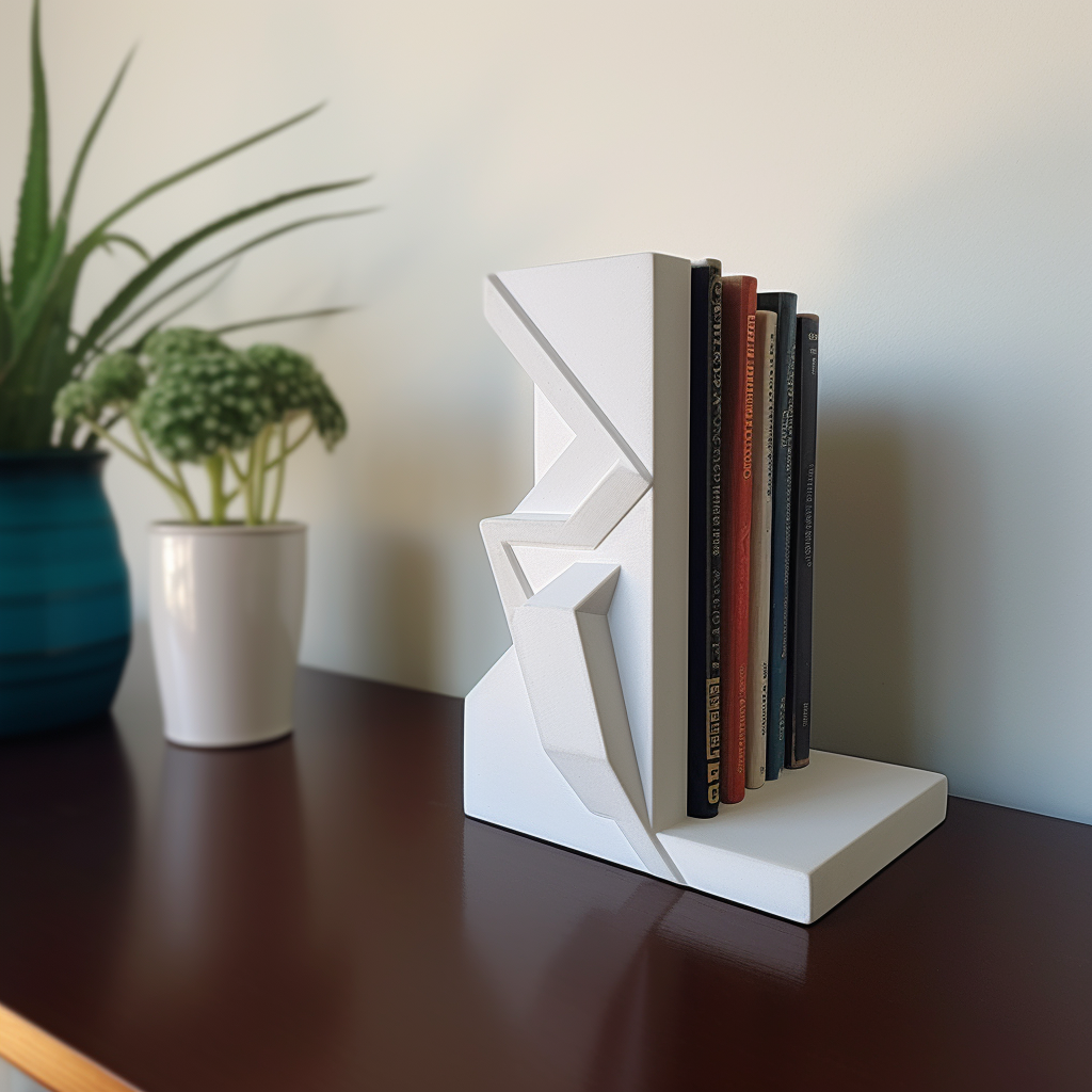 3D Printer Bookend White Filament