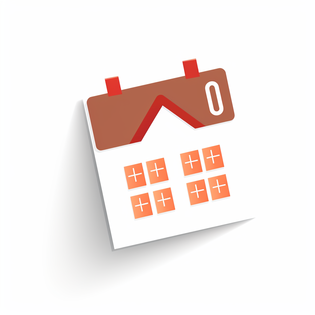 Calendar with Booking Date House Icon