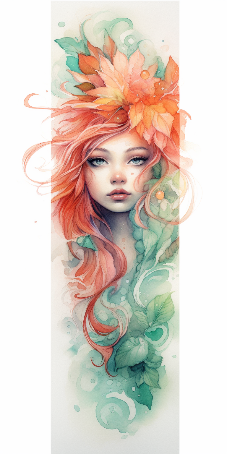 Colorful watercolor bookmark design