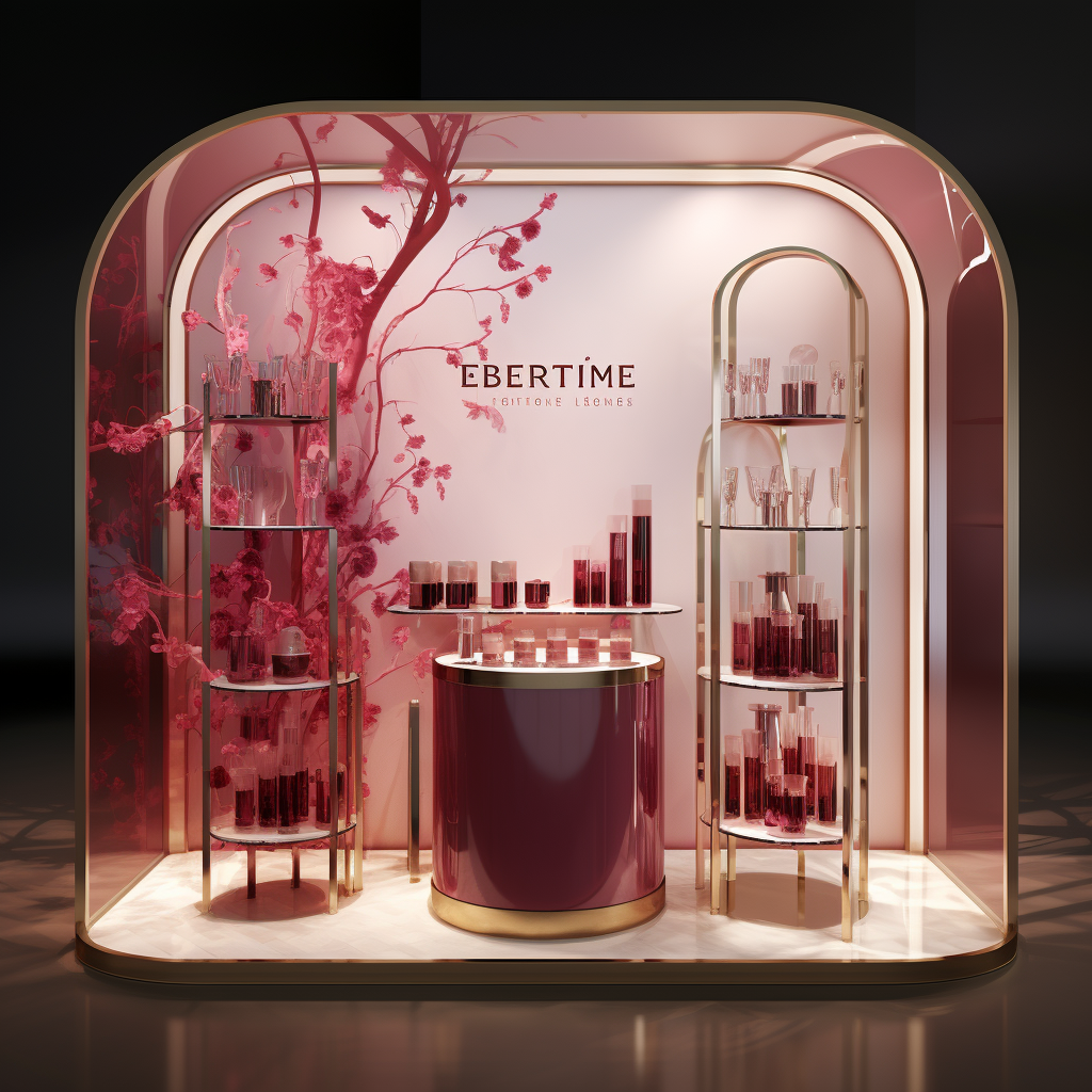 Beautiful booth decoration for berfume display