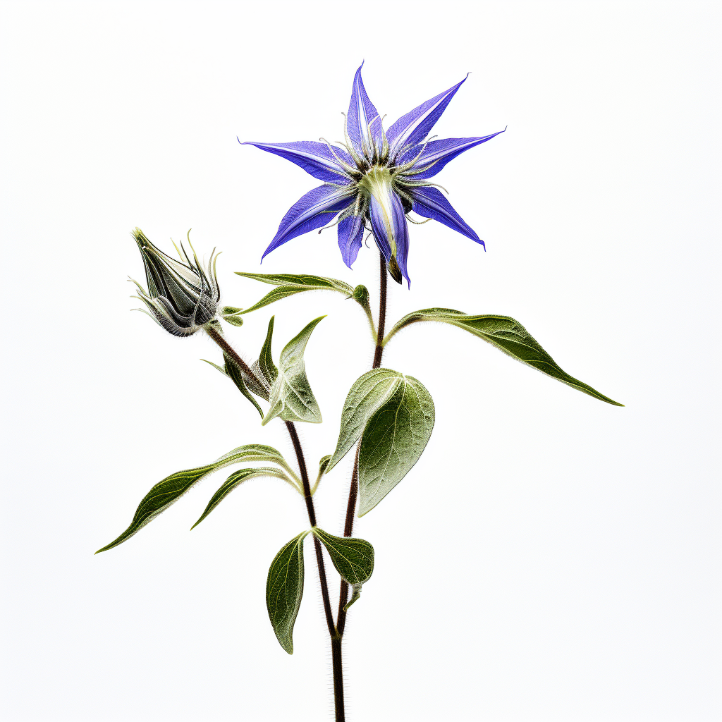 Borage Flower on White Background