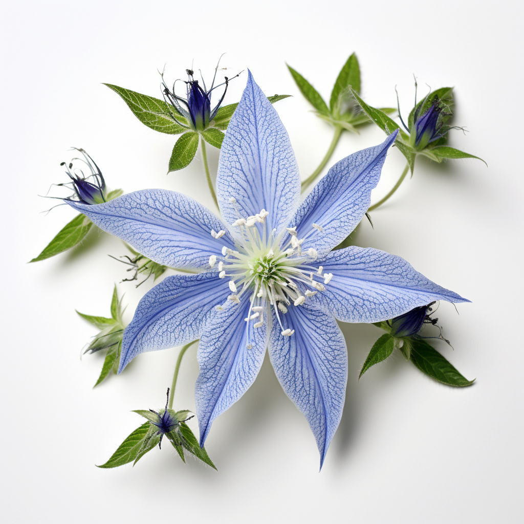 Borage Flower White Background