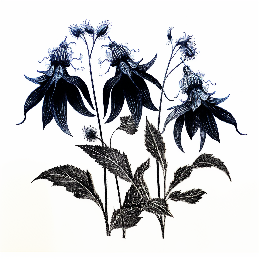 Borage flowers in silhouette