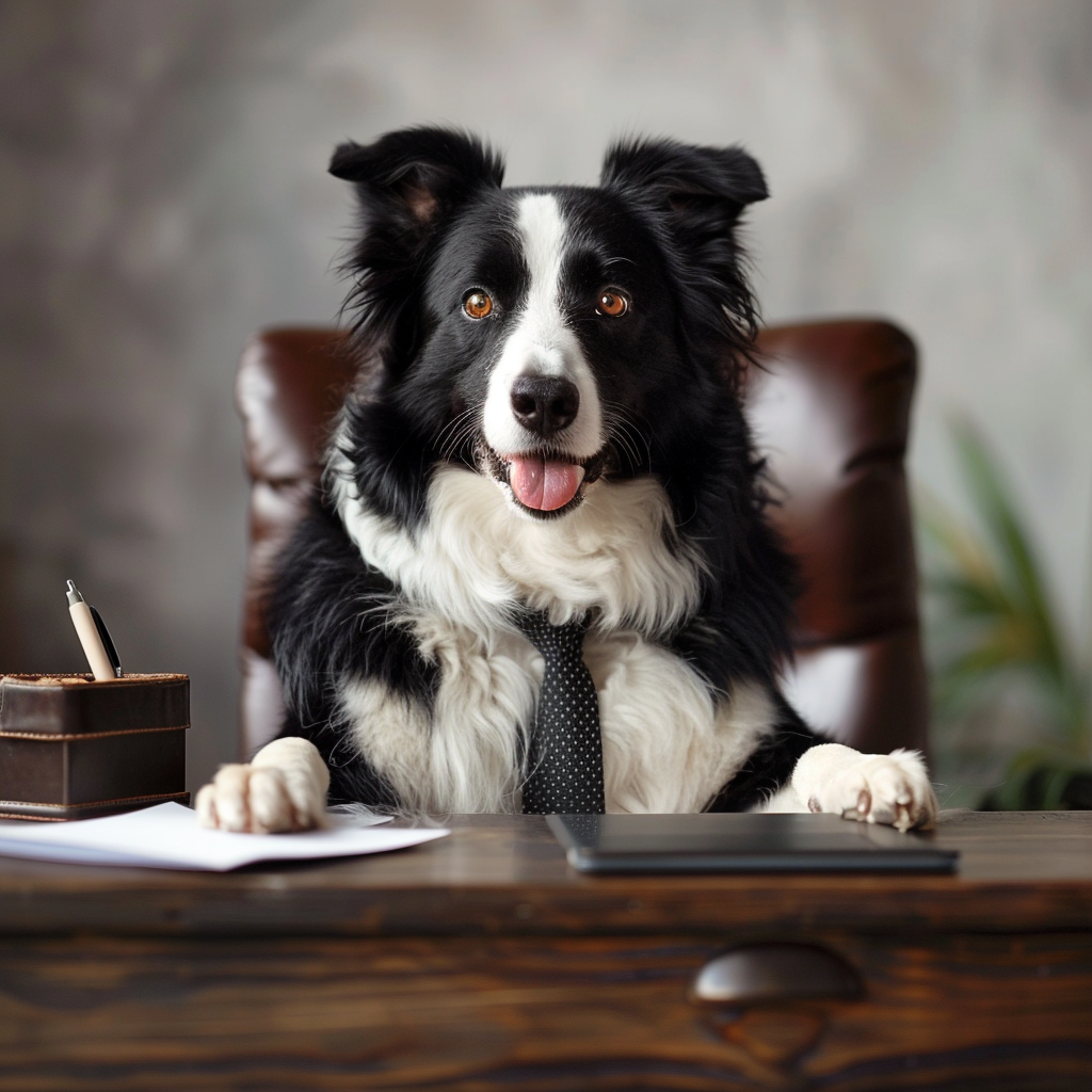 Border Collie Interview Desk