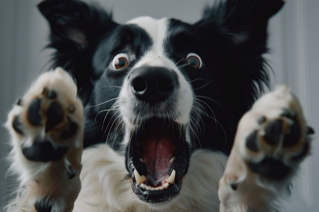 Shocked Border Collie Dog