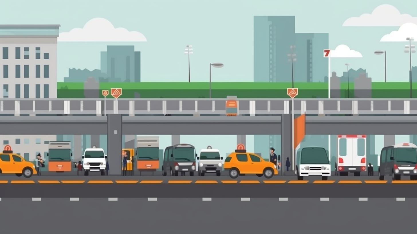 Border crossing icons in clean vector style