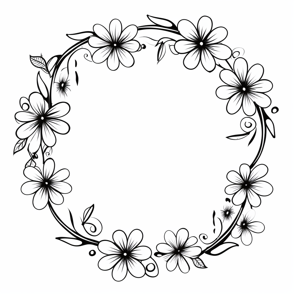 Black and white border edging frame outline cut out