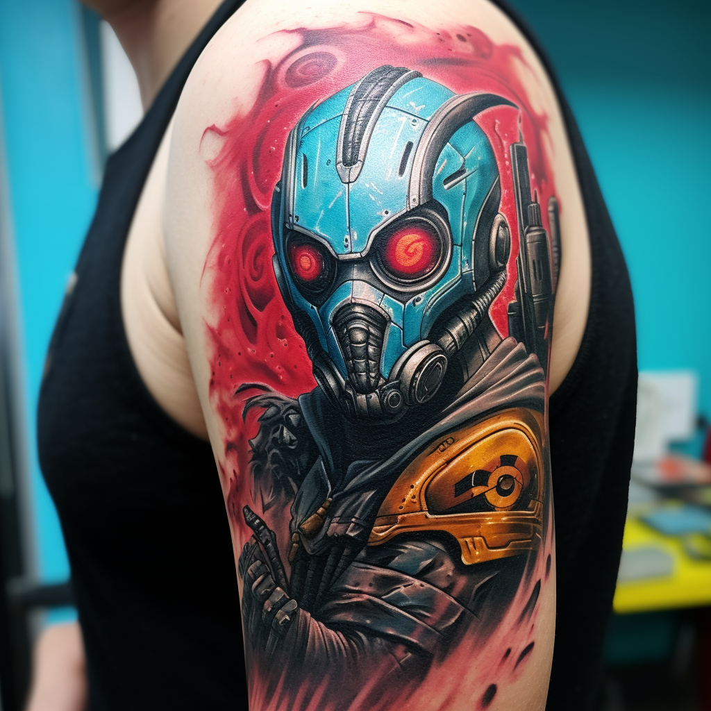 Tattoo art in Borderlands 3 style