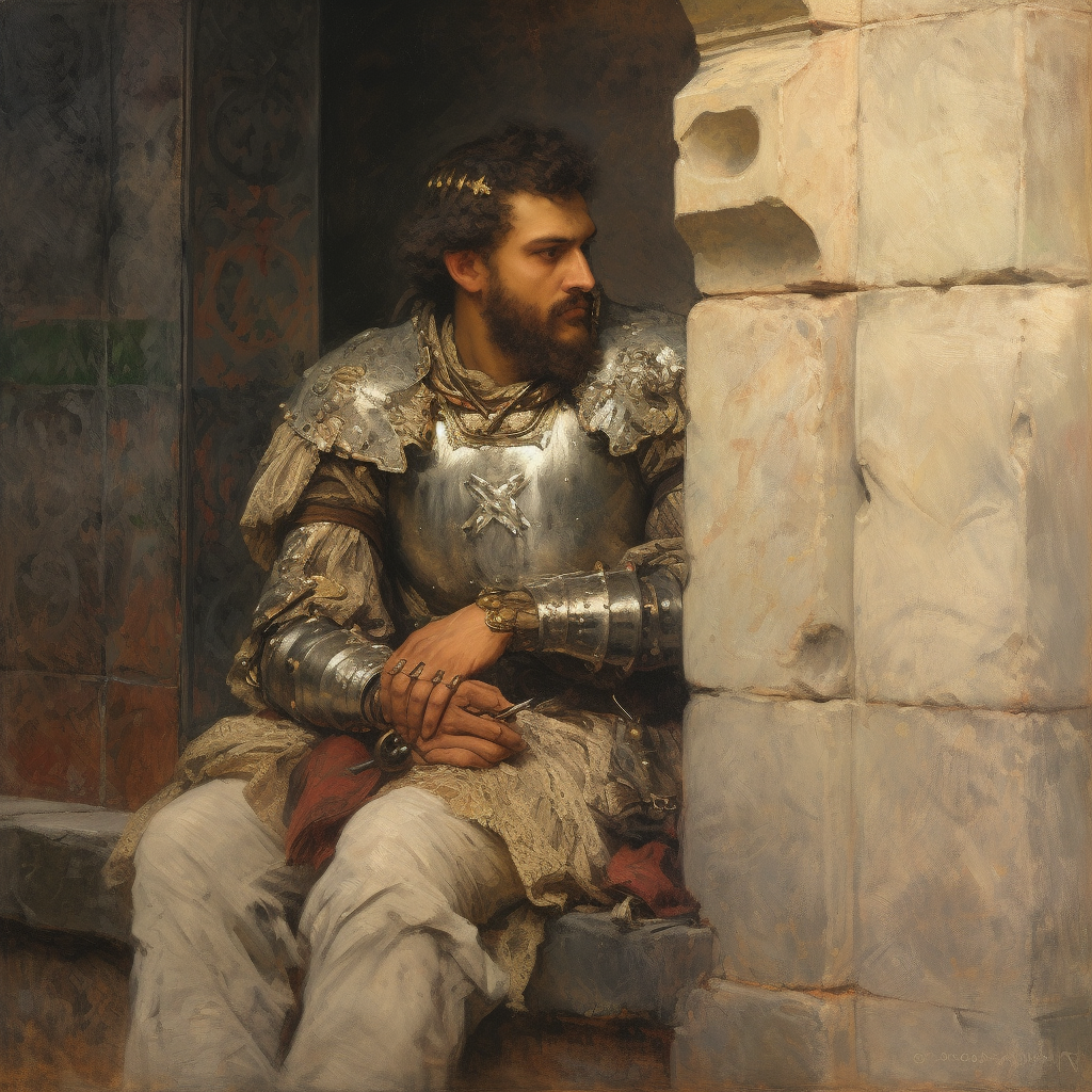 Portrait of bored Roman prince