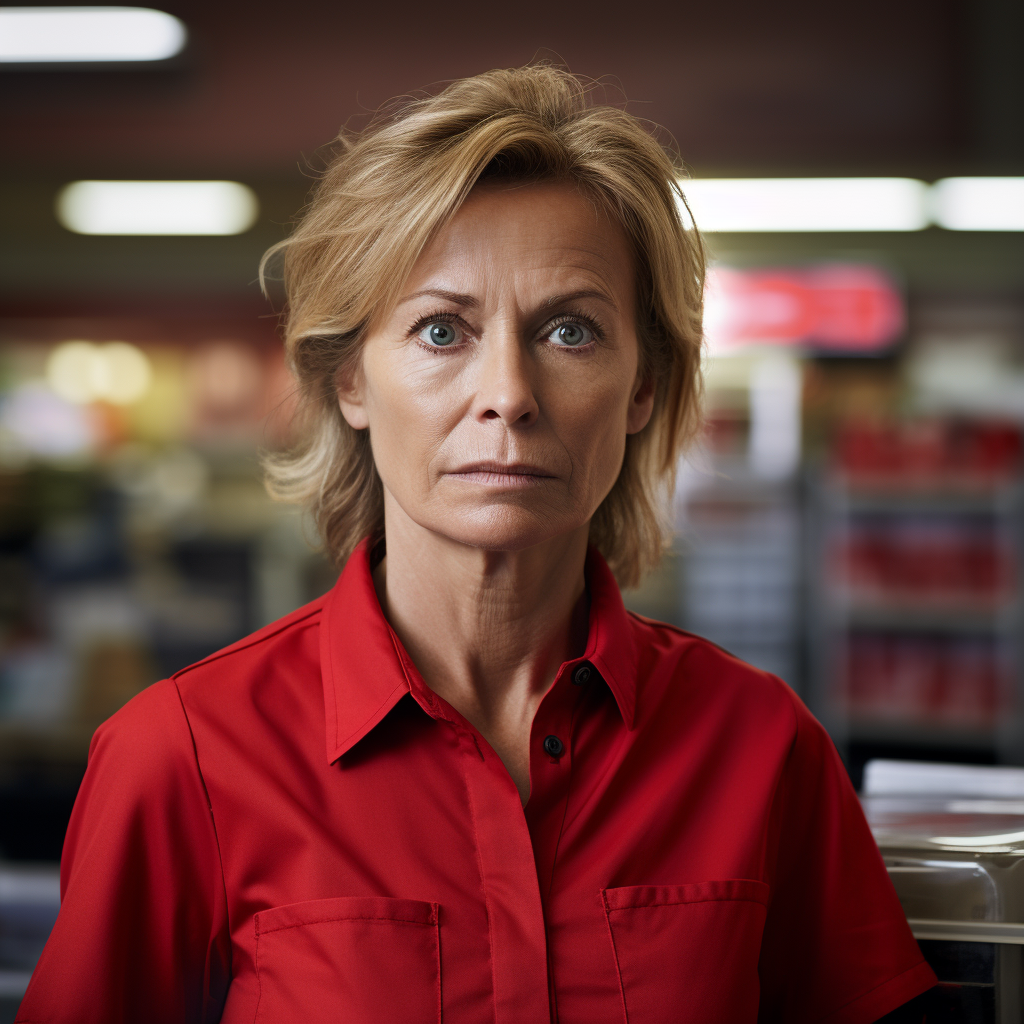 Bored woman in store