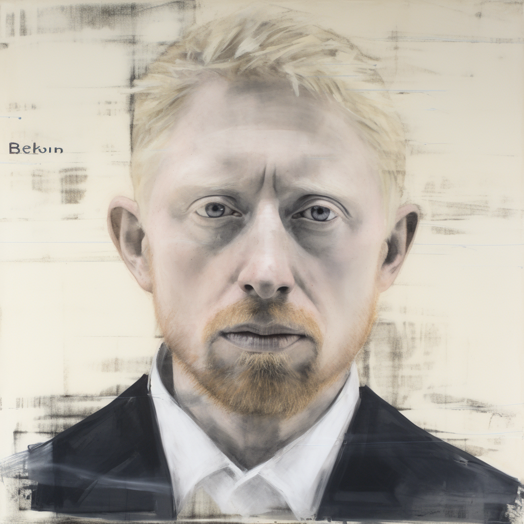 Boris Becker painting by Marlene Dumas